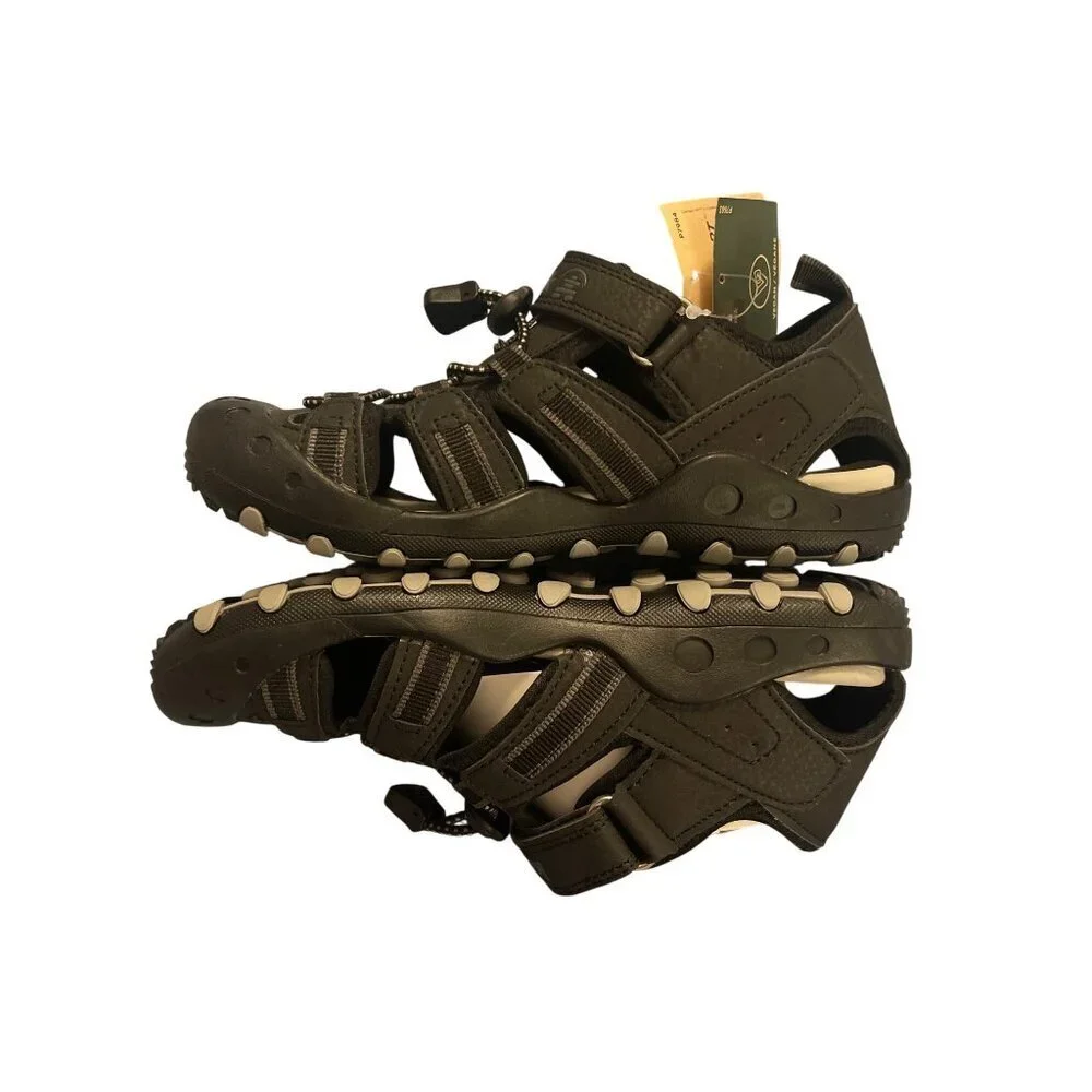 NWT Kamik Kids Crab Water Sandals Size 2‎ Black adjustable 2 way FIT